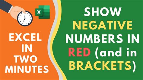 Show Negative Numbers In Red Color With A Bracket In Excel