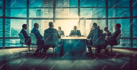 Premium Ai Image Business Meeting At A Large Table In A Bright Office