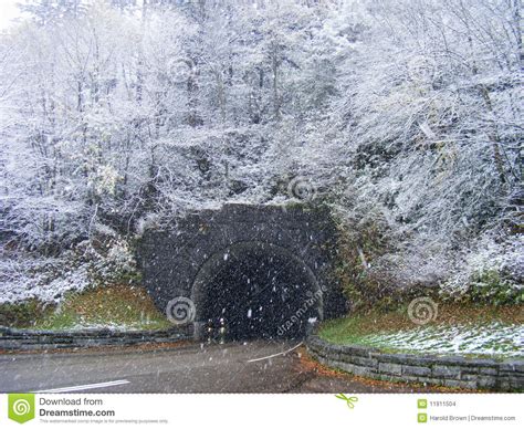 Snowy Mountain Tunnel Stock Photo Image Of Natural Travel 11911504