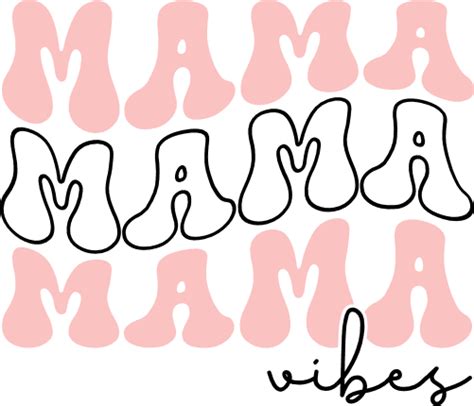 Mama Vibes Groovy Echo Stacked Text Mom Life Free Svg File Svg Heart