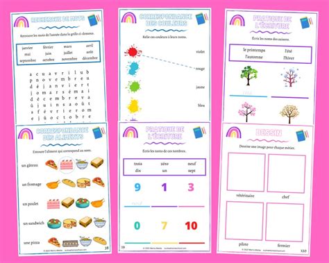 French Worksheets For Kids Busy Little Kiddies Blk Beginners French