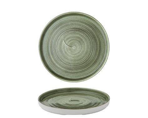 Churchill Stonecast Patina Burnished Green Chefs Walled Plate 825 21cm