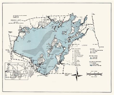 1960 Map Of Indian Lake Logan County Ohio Etsy