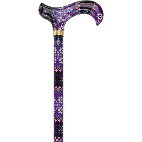 Pretty Purple Designer Adjustable Derby Walking Cane With Engraved