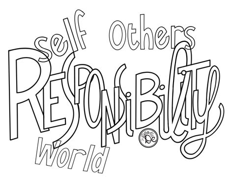 Responsibility Coloring Pages Color Word Colouring Kids Sheets School