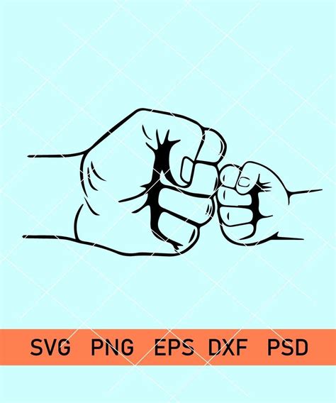 Dad and son fist bump svg, Fist bump svg cutting files, father and son