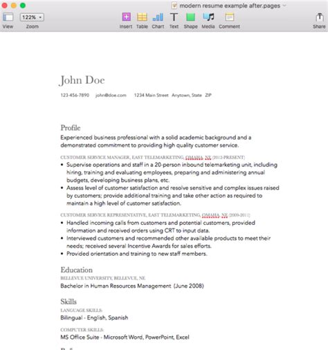How To Create A Resume In Apple Pages Mac