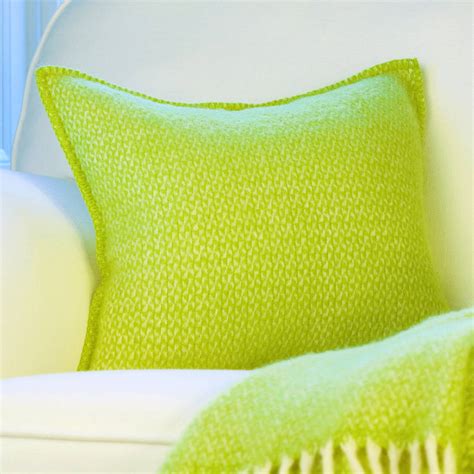 Lime Green Wool Throw And Cushion Cover By Jodie Byrne