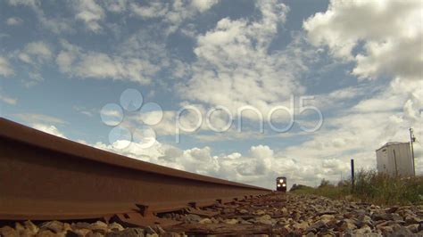 Hd 55 Pov Train Passing Over From Side Of Track Stock Footage