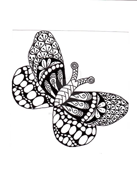 Butterfly Zentangle By Zentangleclare On Deviantart
