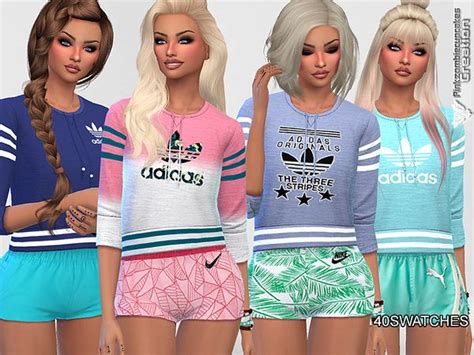 Pinkzombiecupcakes Athletic Adidas Sweatshirts Collection Sims 4 Cc
