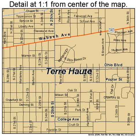 Terre Haute Indiana Street Map 1875428