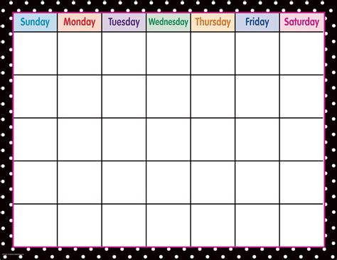 Black Polka Dots Calendar Chart Tcr7605 Teacher Created Resources
