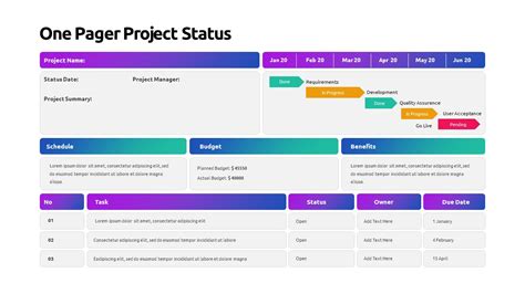 One Pager Project Update Template Ppt