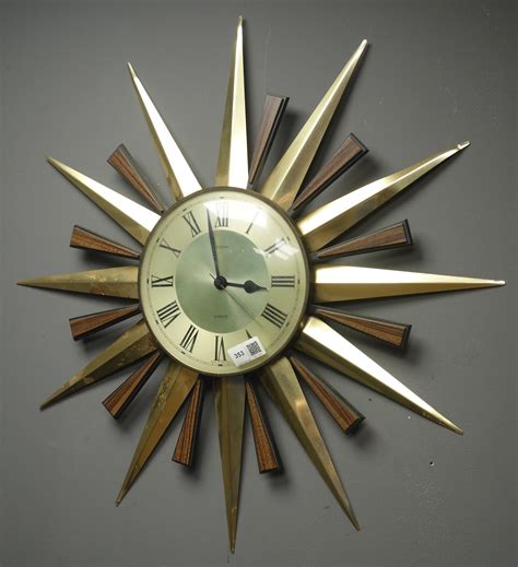 1970s Metamec Sunburst Wall Clock D58cm Antiques And Interiors
