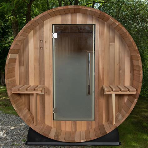 Almost Heaven Huntington 4 6 Person Canopy Barrel Outdoor Sauna