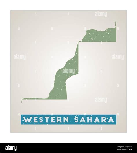 Western Sahara Map Country Poster With Regions Old Grunge Texture