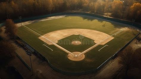Aerial View Of A Baseball Field Generative Ai Stock Photo Image Of