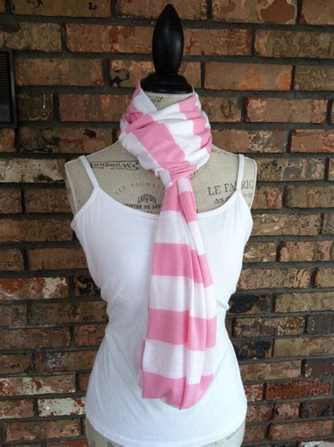 Adorable Light Pink And White Striped Infinity Scarf Circle Etsy