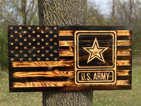 This Is A Hand Made Rustic Wooden Flag Honoring The United States Army