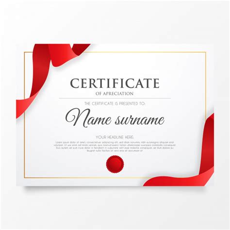 Certificate Of Appreciation Red