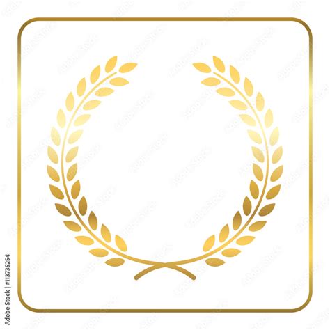Gold Laurel Wreath Symbol Of Victory And Achievement Design Element