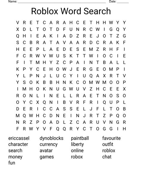 Roblox Word Search Wordmint