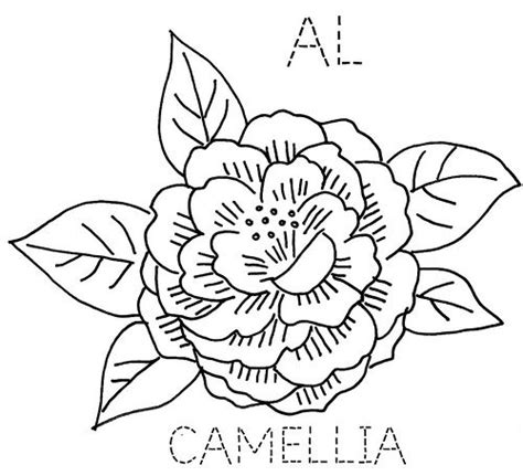 Alabamacamellia State Flower Embroidery Pinterest