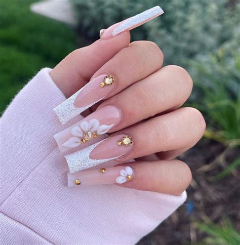45 Best Prom Nails For 2022 Textured White French Nails I Take You