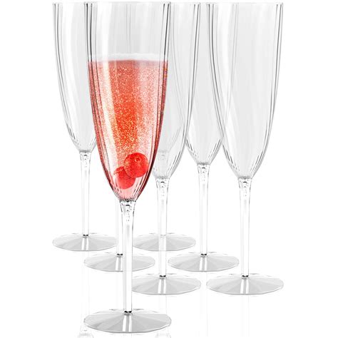 Plastic Champagne Flutes Disposable Plastic Wine Glasses Set Of 12 For Wedding One Piece