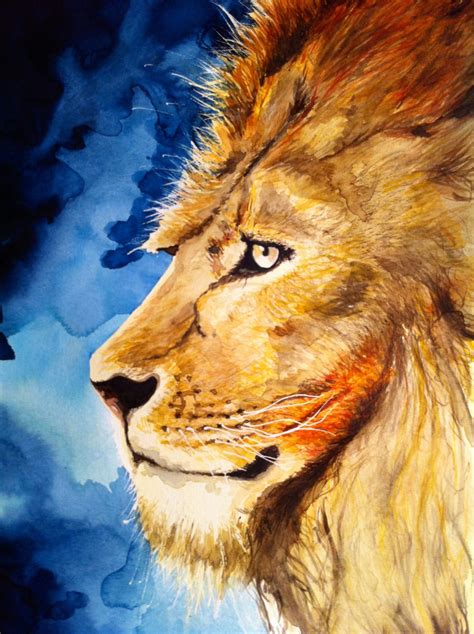 Watercolor Study Of A Lion