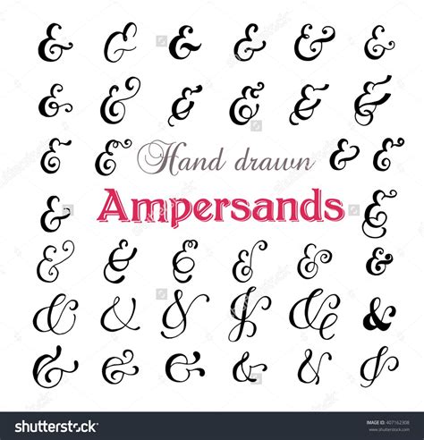Hand Drawn Elegant Ampersands For Your Design Decorative Retro