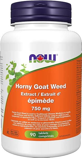 Now Horny Goat Weed 750 Mg Tablets 90 Count Amazonca Health And Personal Care