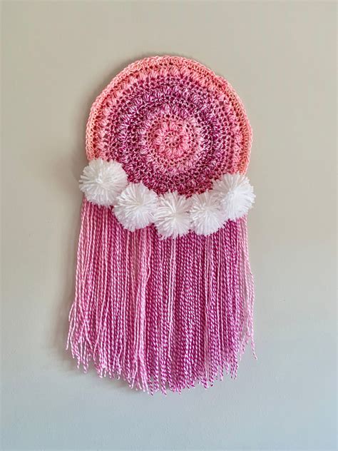 Sold and shipped by eforcity. Crochet Wall Hanging, Baby Girl Nursery Decor, Nursery Decor, Dreamcater, Pink Decor, Boho Wal ...