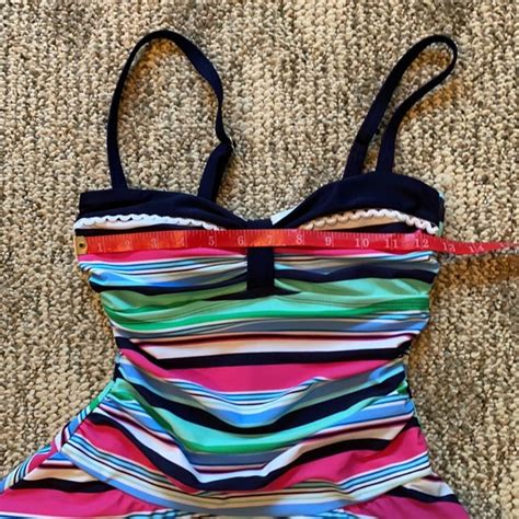Crown And Ivy Swim Crown And Ivy Striped Skirted One Piece Swimsuit