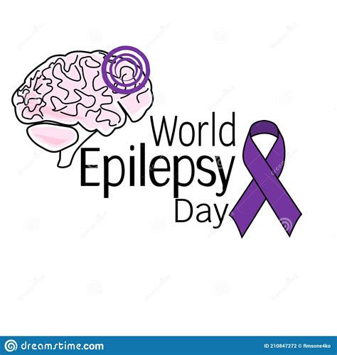 World Epilepsy Day Symbolic Image Of The Brain Ribbons And Themed