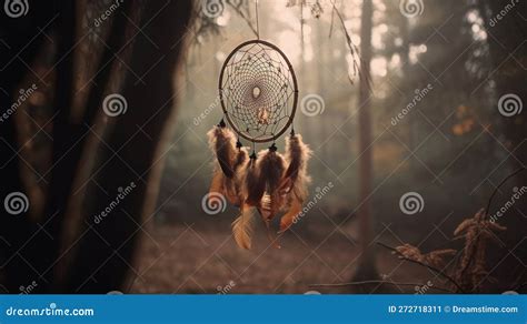 Dream Catcher On A Magical Forest Generative Ai Stock Illustration