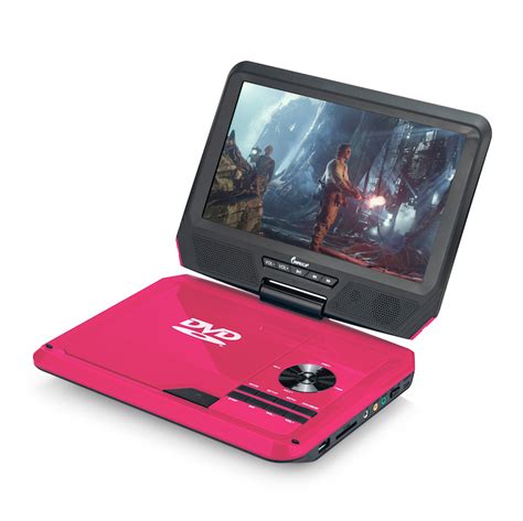 Dvp 917 9in 270° Swivel Screen Portable Dvd Player Pink