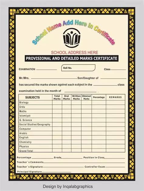 School Result Card Design Free Vector Template Psd And Cdr File Download