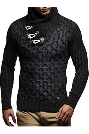 Leif Nelson Hombres Chaqueta De Punto Con Cuello Chal Ln Negro X