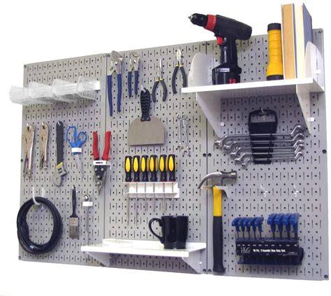 Wall Control 4ft Metal Pegboard Standard Tool Storage Kit Black