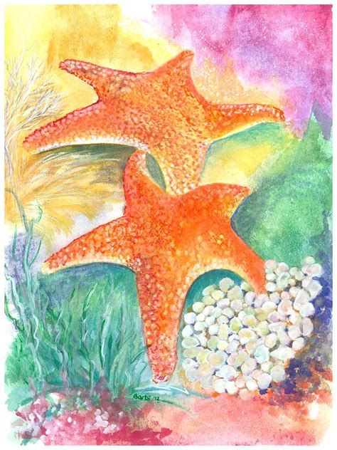 Sea Stars By Barbi Holzmann Starfish Painting Sea Star Painting