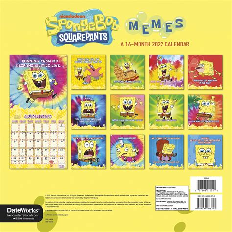 Spongebob Squarepants 2022 Wall Calendar By Trends International