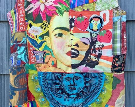 Frida And Marilyn My Bonny Patchwork Couture Altered Artist Fabric