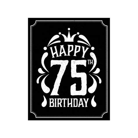 Happy 75th Birthday Decoration 75 Th Birthday 75 Birthday Card Etsy