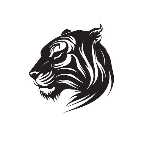 Tiger Head Minimal Vector Icon Isolated Predator Illustration Mascot