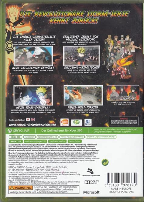 Xbox 360 Naruto Shippuden Ultimate Ninja Storm Revolution Rivals