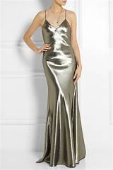 Silver Silk Maxi Dress Images