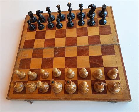 Vintage Wooden Chess Set 1960s Soviet Chess 1965 Made In Etsy