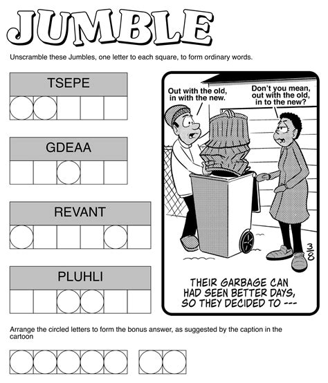 10 Best Daily Jumble Word Puzzle Printable